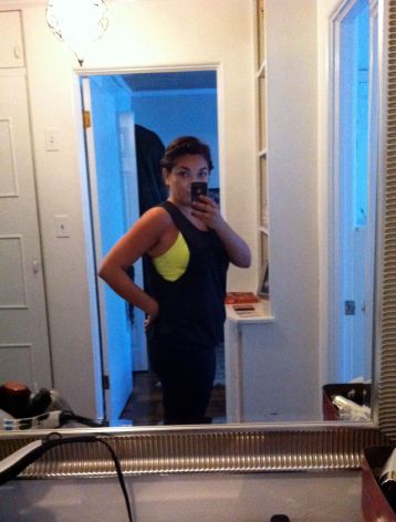 Side view: must be okay with showing sportsbra