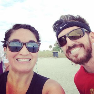 Struggling on the beach but smiling anyways